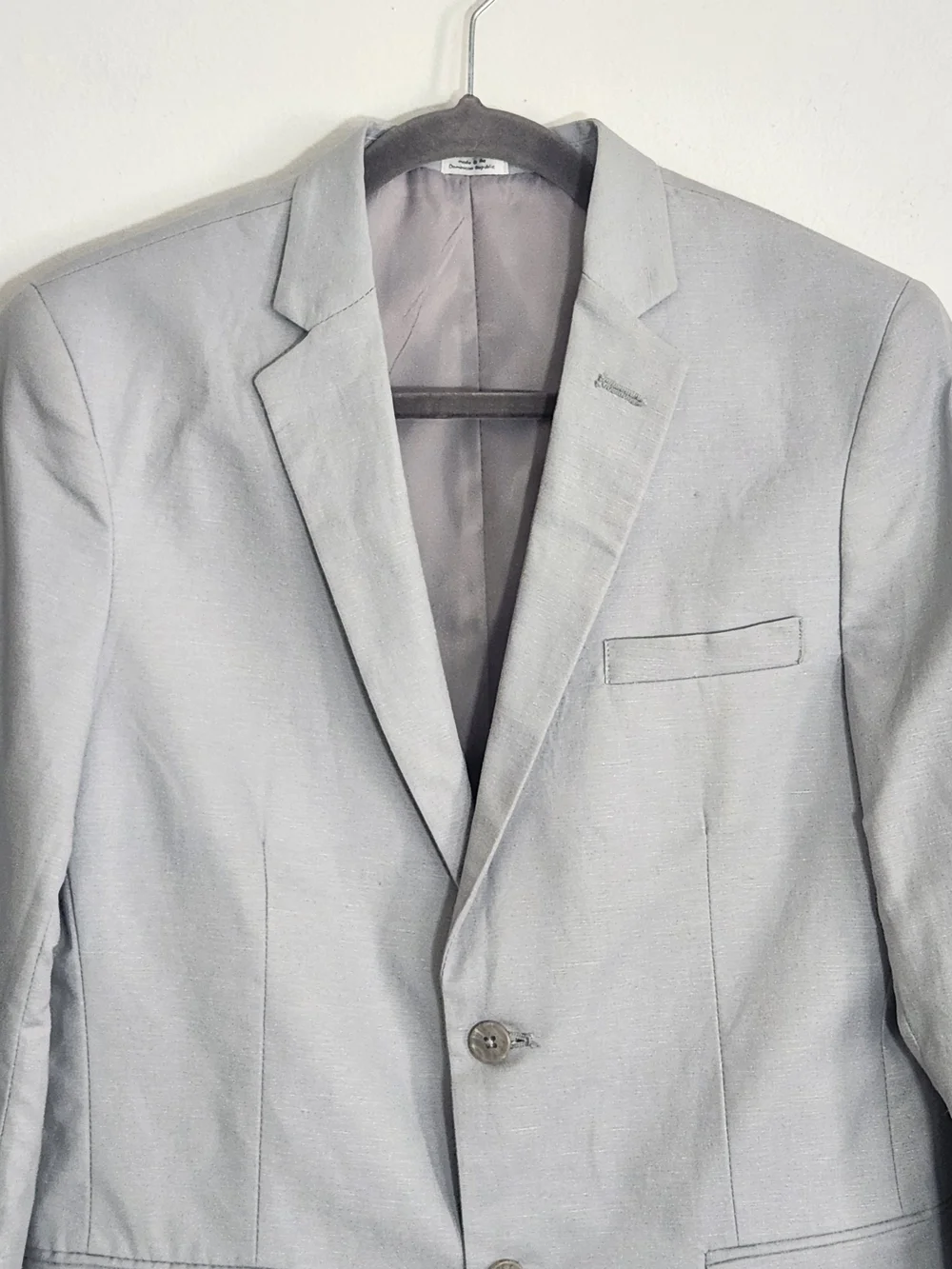 Calvin Klein Light Gray Textured Linen Blend Blazer Size 18 Regular